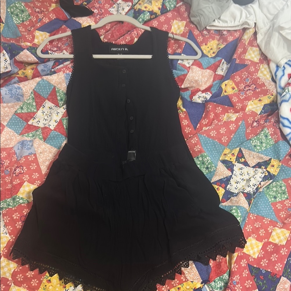 Arden B Black Sleeveless Romper